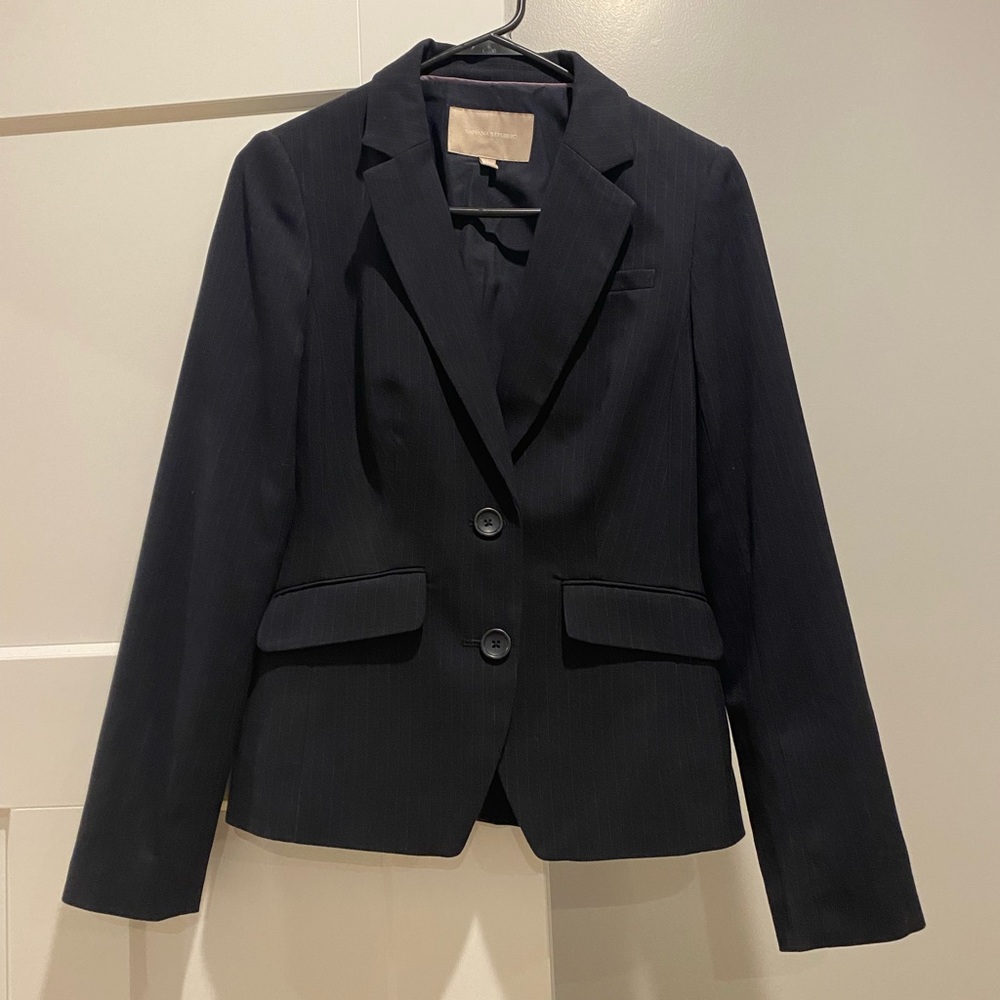 Banana Republic Blue Pinstripe Suit